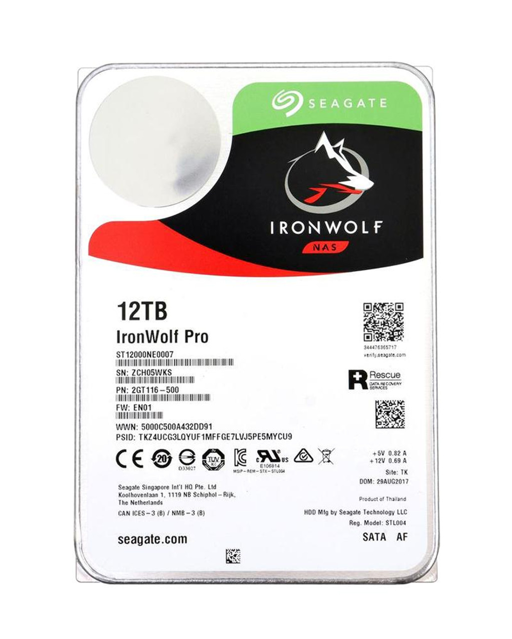 ST12000NE0007 Seagate IronWolf Pro 12TB 7200RPM SATA 6Gbps 256MB