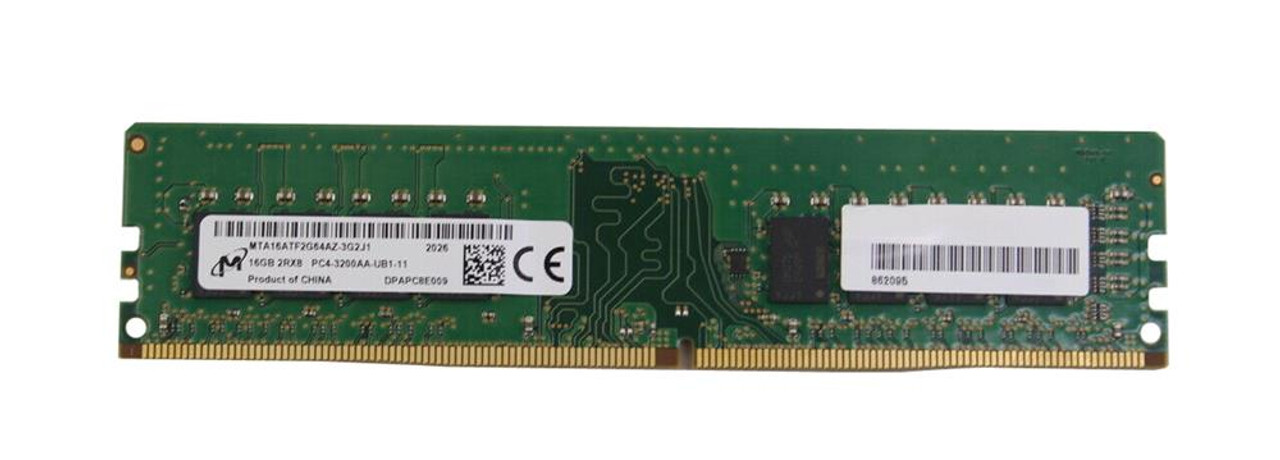 MTA16ATF2G64AZ-3G2J1 Micron 16GB PC4-25600 DDR4-3200MHz non-ECC Unbuffered  CL22 288-Pin DIMM 1.2V Dual Rank Memory Module