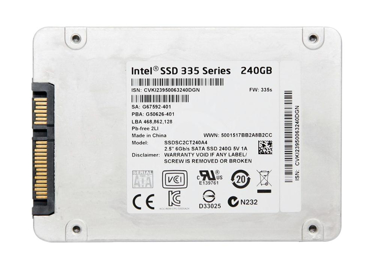 SSDSC2CT240A4 Intel 335 240GB MLC SATA 6Gbps 2.5-inch Internal Solid State Drive (SSD)