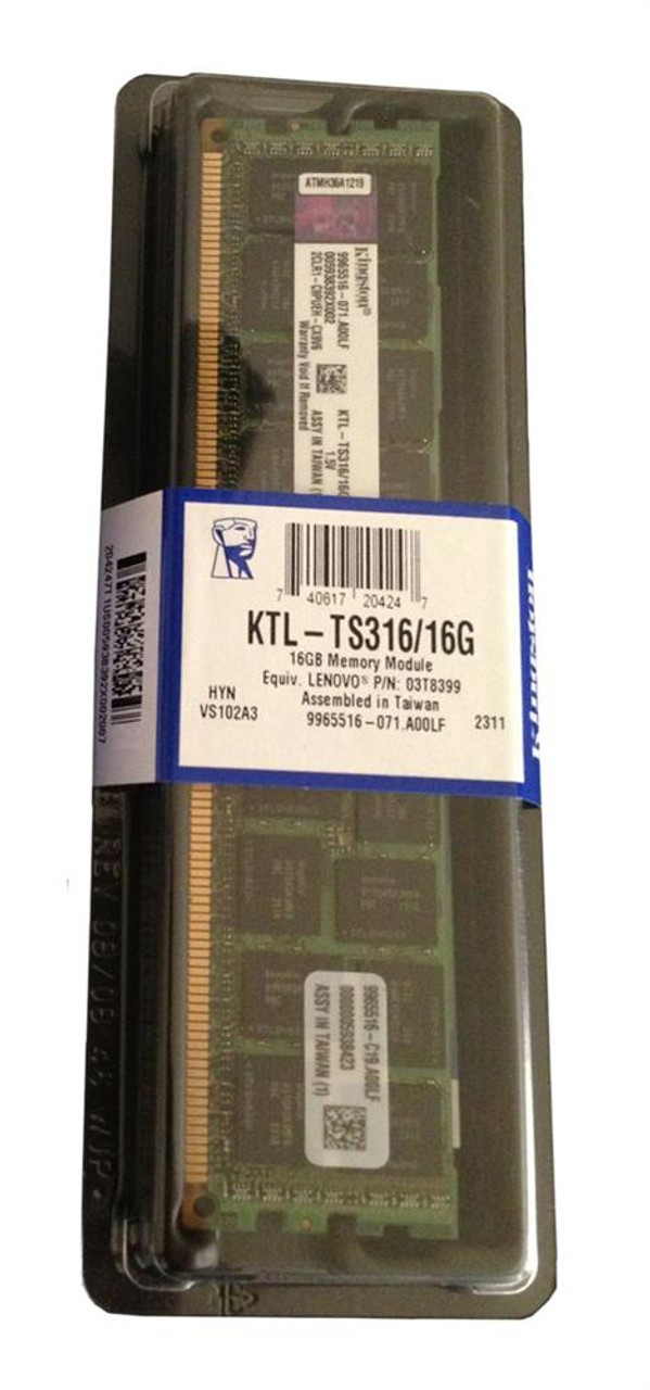 KTL-TS316/16G Kingston 16GB PC3-12800 DDR3-1600MHz ECC Registered CL11 240-Pin DIMM Memory Module