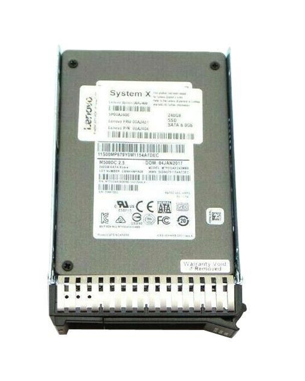 00AJ400 Lenovo 240GB MLC SATA 6Gbps Hot Swap Enterprise Value 2.5-inch Internal Solid State Drive (SSD) for System x3550 M5