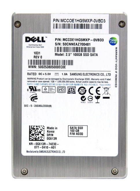MCC0E1HG5MXP0VBD3 Samsung SS805 Series 100GB SLC SATA 3Gbps 2.5-inch Internal Solid State Drive (SSD)
