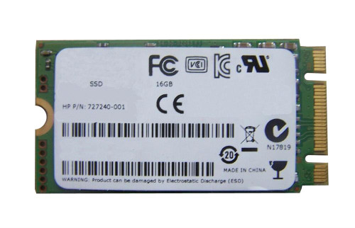 727240-001 HP 16GB MLC SATA 6Gbps M.2 2242 Internal Solid State Drive (SSD)