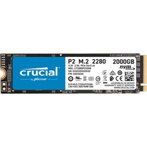 CT2000P2SSD8T Crucial P2 Series 2TB TLC PCI Express 3.0 x4 NVMe M.2 2280 Internal Solid State Drive (SSD)