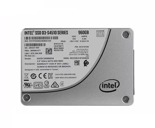 SSDSC2KB960G801_BIN2 Intel D3-S4510 Series 960GB TLC SATA 6Gbps (AES-256 / PLP) 2.5-inch Internal Solid State Drive (SSD)