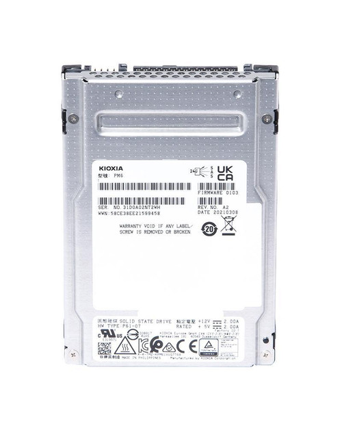 KPM6VRUG3T84 Toshiba KIOXIA PM6-R Series 3.84TB TLC SAS 24Gbps Read Intensive (SED) 2.5-inch Internal Solid State Drive (SSD)