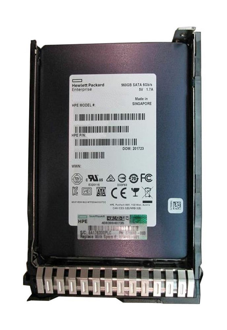VK000960GWCFF HPE 960GB SATA 6Gbps Read Intensive 2.5-inch Internal Solid State Drive (SSD) with Smart Carrier