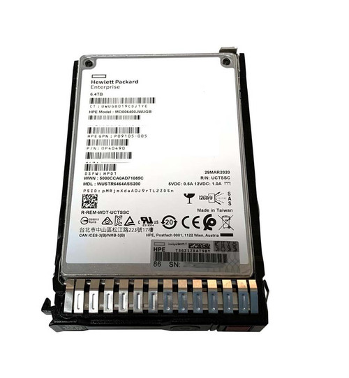 P09096-B21#0D1 HPE 6.4TB SAS 12Gbps Mixed Use 2.5-inch Internal Solid State Drive (SSD) with Smart Carrier