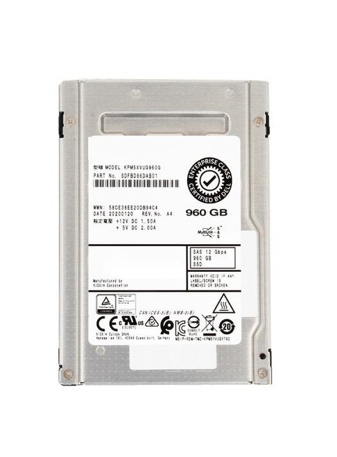 KPM5WRUG960G Toshiba PM5-R Series 960GB TLC SAS 12Gbps Read Intensive (SED-FIPS) 2.5-inch Internal Solid State Drive (SSD)