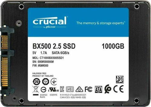 CT1000BX500SSD1 Crucial BX500 Series 1TB TLC SATA 6Gbps 2.5-inch Internal  Solid State Drive (SSD)