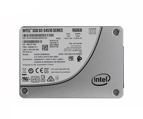 SSDSC2KB960G80196334 Intel D3-S4510 Series 960GB TLC SATA 6Gbps (AES-256 / PLP) 2.5-inch Internal Solid State Drive (SSD)