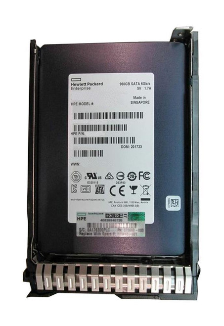 P05932-K21#0D1 HPE 960GB SATA 6Gbps Read Intensive 2.5-inch Internal Solid State Drive (SSD) with Smart Carrier