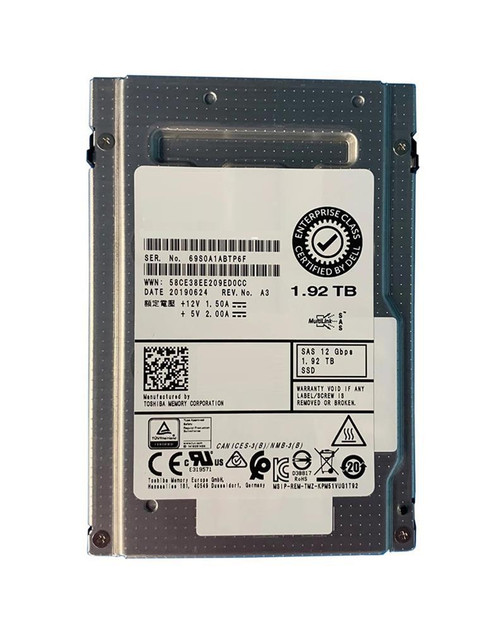 SLB51-M1T9SS Toshiba PM5-R Series 1.92TB TLC SAS 12Gbps Read Intensive 2.5-inch Internal Solid State Drive (SSD)