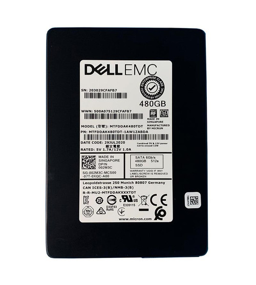 02M3C Dell 480GB 6G SATA Mu 2.5 SSD