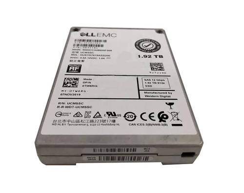 TW6RG Dell 1.92TB SSD SAS 2.5 12G 0B35184 E