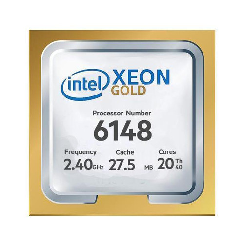 Gold 6148 Intel Xeon Gold 6148 2.40GHz 20-Core 10.40GT/s UPI 27.5MB L3 Cache Socket LGA3647 Processor Gold
