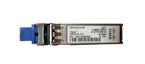 SFP-OC12-SR Cisco 622Mbps 622MBase-SR OC-12/STM-4 Multi-mode Fiber 2km 1310nm Duplex LC Connector SFP Transceiver Module