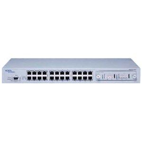 DJ1412D05-E5 Nortel Ethernet Routing Switch 1424T 24 Ports EN Fast EN 10Base-T 100Base-TX + 2 x GBIC (empty) 1U (Refurbished)