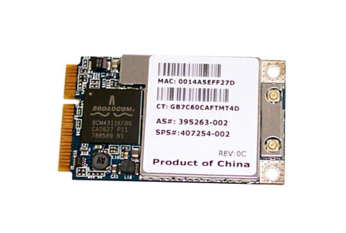 407254-002 HP IEEE 802.11a/b/g Mini PCI WLAN Wireless Network Card for NC6320 series