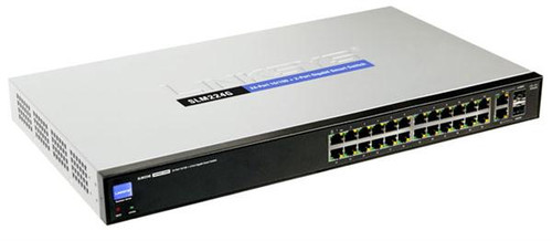 SLM224G Linksys 24-Ports 10/100/1000 2Port Gigabit Smart Switch with 2 SFP (Refurbished)