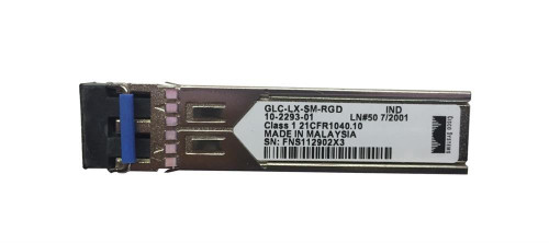 GLC-LX-SM-RGD= Cisco 1Gbps 1000Base-LX/LH Long Wave Single-mode Fiber 10km 1310nm Duplex LC Connector SFP Transceiver Module