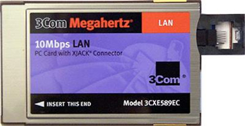 3CXE589EC 3Com Single-Port RJ-45 10Mbps 10Base-T Ethernet Megahertz LAN PC Card for HP Compatible