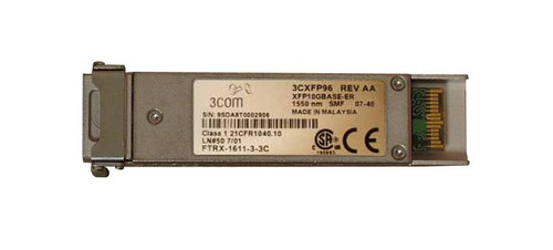 3CXFP96 3Com 10Gbps 10GBase-ER Single-mode Fiber 40km 1550nm Duplex LC Connector XFP Transceiver Module