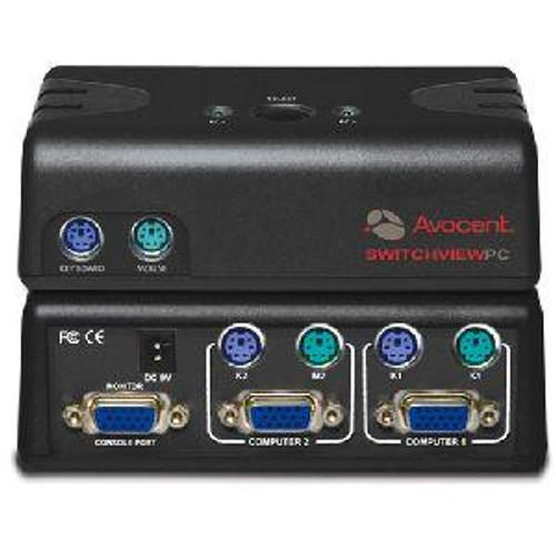 2SVP10-001 Avocent 2-Ports SwitchView PC PS/2 Switch (Refurbished)