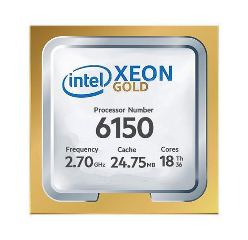 Gold 6150 Intel Xeon Gold 18-Core 2.70GHz 10.40GT/s UPI 24.75MB L3 Cache Socket LGA3647 Processor Gold