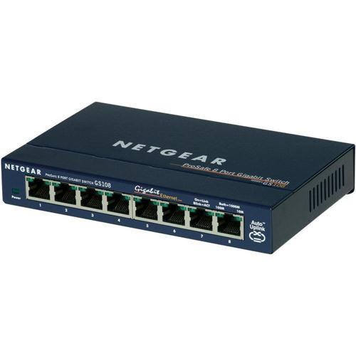 GS108NABIN1 Netgear ProSafe 8-Ports 10/100/1000Mbps Gigabit Ethernet Desktop Switch (Refurbished)