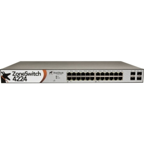 901-4224-US00 Ruckus Wireless ZoneSwitch 4224 Gigabit Ethernet Switch 24 Ports Manageable 24 x POE 4 x Expansion Slots 10/100/1000Base-T PoE Ports (Refurbished)