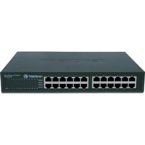 TE100-S24R TRENDnet TE100-S24R 24-Ports Fast Ethernet Compact Switch 24 x 10/100Base-TX LAN (Refurbished)