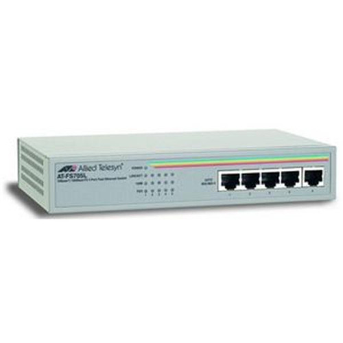 AT-FS705L-10 Allied Telesis 5-Port Unmanaged 10/100Base-TX Ethernet Switch with internal P/S (Refurbished)