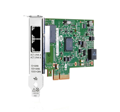 652497-B21#0D1 HP 361T Dual-Ports RJ-45 1Gbps 10Base-T/100Base-TX/1000Base-T Gigabit Ethernet PCI Express 2.0 x4 Network Adapter