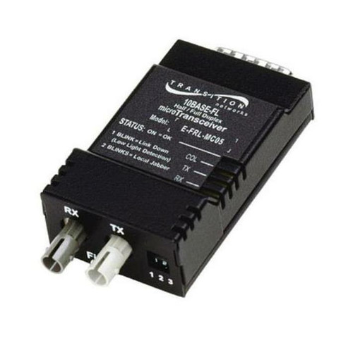 E-FRL-MC05(SM) Transition 10Mbps 10Base-5 DB-15 to 10Base-FL Single-Mode Fiber 20km 1310nm ST Connector AUI Transceiver Module