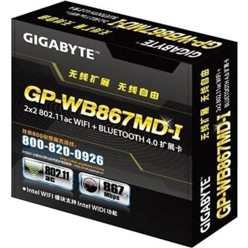 GP-WB867MD-I-B Gigabyte AC 7260 IEEE 802.11ac Bluetooth 4.0 Wi-Fi/Bluetooth Combo Network Adapter for Notebook