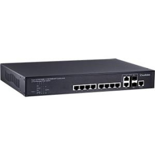 140-POE0812000 GeoVision GV-POE0812 Ethernet Switch 10 Network, 2 Uplink Manageable Twisted Pair, Optical Fiber Modular 2 Layer Supported Rack-mountable