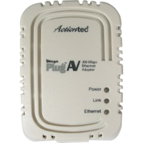 HPE200AV Actiontec MegaPlug AV 200 Mbps Ethernet Adapter 1 x Network (RJ-45) 984.25 ft Distance Supported HomePlug AV Fast Ethernet