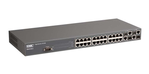 SMC8024L2 SMC TigerSwitch 10/100/1000 Standalone 24-Ports Managed Layer 2  Switch including 4 Combo RJ45/ SFP ports (Refurbished)