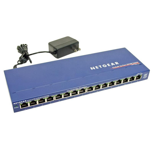 FS116NAR NetGear ProSafe 16-Ports 10/100Mbps Fast Ethernet Switch with Auto Uplink (Refurbished)