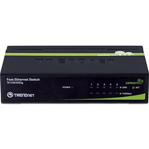 TE100-S50G TRENDnet 5-Port 10/100Mbps GREENnet Switch 5 x 10/100Base-TX LAN (Refurbished)