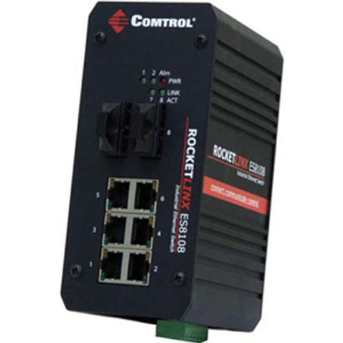 32057-9 Comtrol RocketLinx ES8108F Fast Ethernet Industrial Switch 8 x 10/100Base-FX, 2 x 100Base-FX (Refurbished)