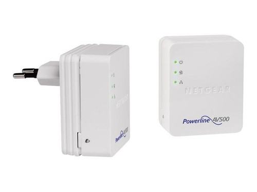 XAVB5201-100PAS Netgear Powerline 500 Adapter 1 x Network (RJ-45) 62.50 MBps Powerline 5000 Sq. ft. Area Coverage HomePlug AV Fast Ethernet