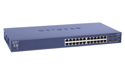 GS724TS-100EUS+UTM5E NetGear ProSafe 24-Ports 10/100/1000Mbps RJ45 Gigabit Stackable Ethernet Smart Switch with 4x SFP Ports (Refurbished)