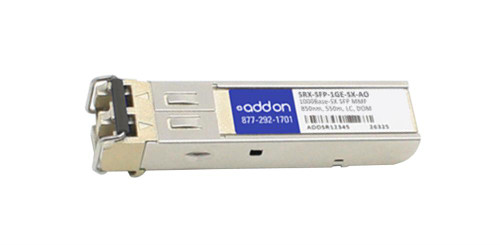 SRXSFP1GESXAOK ADDONICS 1Gbps 1000Base-SX Multi-Mode Fiber 550m 850nm Duplex LC Connector SFP Transceiver Module