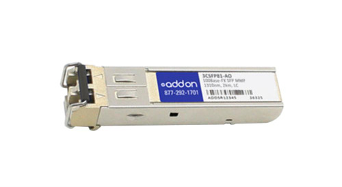 3CSFP81AO ADDONICS 100Mbps 100Base-FX Multi-mode Fiber 2km 1310nm Duplex LC Connector SFP (mini-GBIC) Transceiver Module for 3Com Compatible