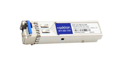 SFP-1G-BX-D-AO AddOn 1Gbps 1000Base-BX Single-mode Fiber 10km 1490nmTX/1310nmRX LC Connector SFP Transceiver Module
