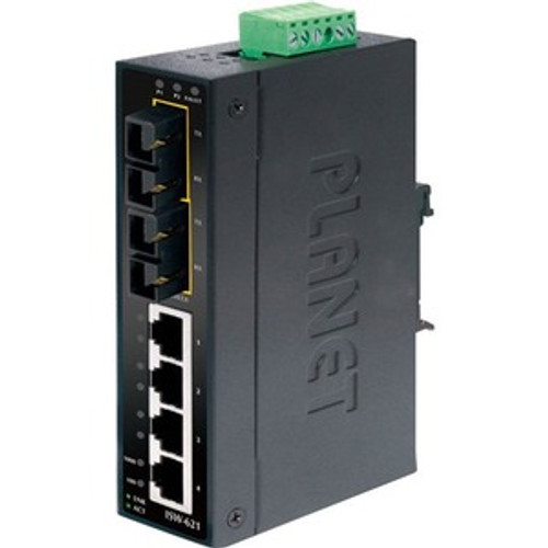 ISW-621S15 Planet Technology IP30 Slim Type 4-Port Industrial Ethernet Switch + 2-Port 100Base-FX (Refurbished)