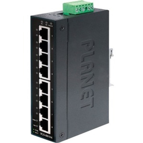 IGS-801M Planet Technology IP30 Slim type 8-Ports Industrial Manageable Gigabit Ethernet Switch (Refurbished)