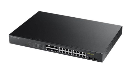 GS1900-24HP ZyXEL Fanless 24-Ports GbE 170w PoE+ L2 Web Managed Rackmountable Switch (Refurbished)